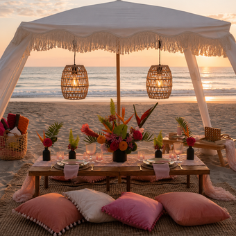 Rental Hanging Rattan Battery Lantern