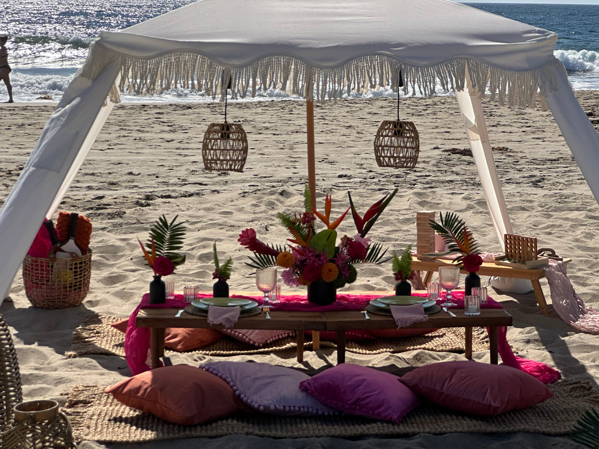 Rental Hanging Rattan Battery Lantern